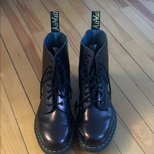 Dr. Martens purple Leather Boots